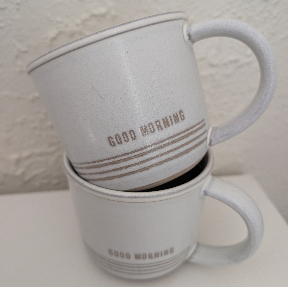 Hearth & Hand Good Morning Stoneware Mug Set - White - Picture 4 of 7